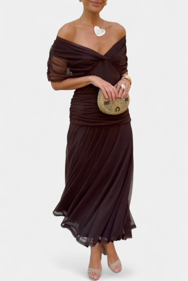 LOTTE™ | Elegant V-Neck Maxi Dress with Flowing Silhouette