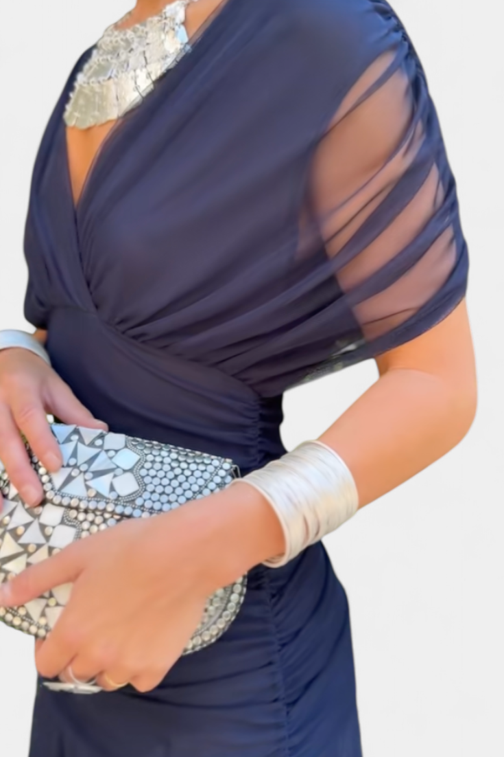 LOTTE™ | Elegant V-Neck Maxi Dress with Flowing Silhouette