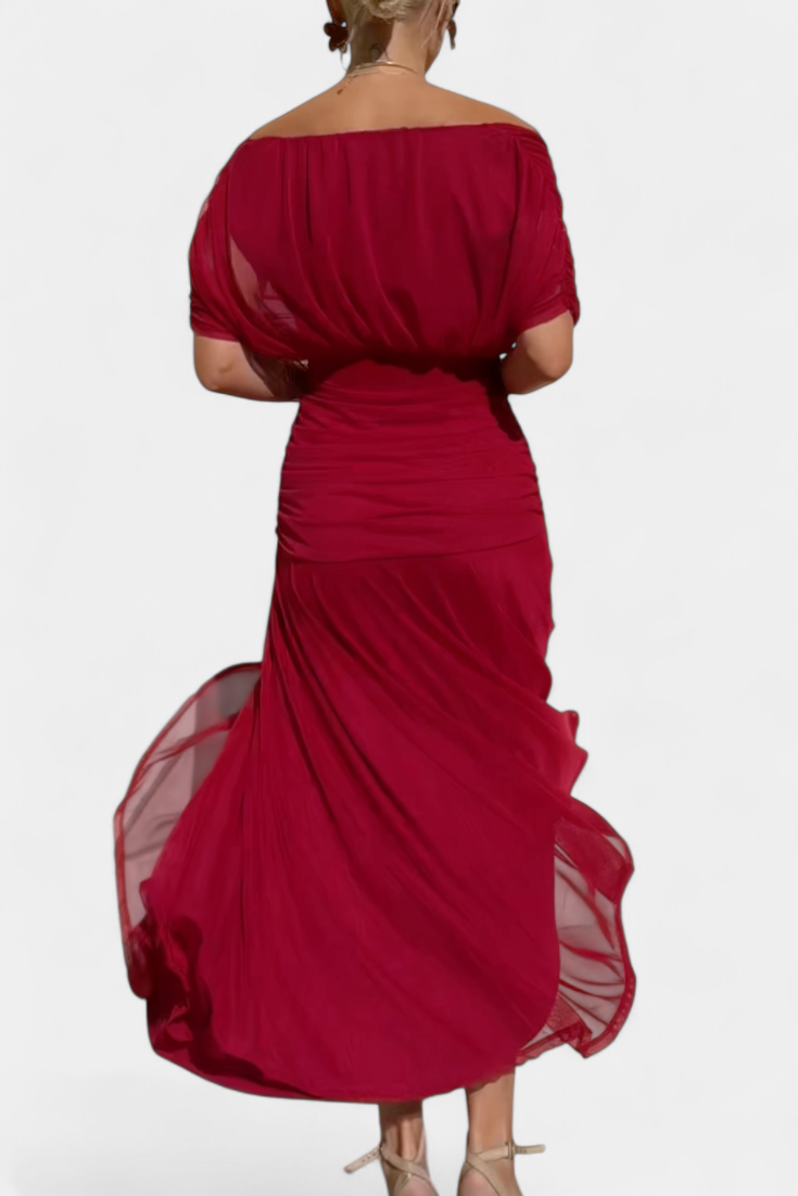 LOTTE™ | Elegant V-Neck Maxi Dress with Flowing Silhouette