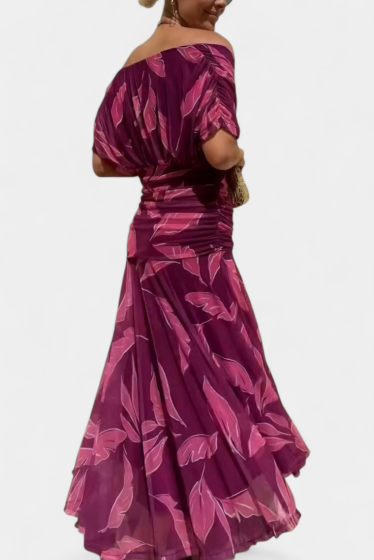 LOTTE™ | Elegant V-Neck Maxi Dress with Flowing Silhouette