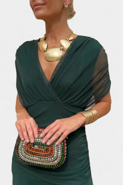 LOTTE™ | Elegant V-Neck Maxi Dress with Flowing Silhouette